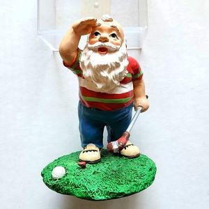 Ceramic Santa Golfer